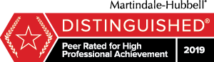 Martindale-Hubbell | Distinguished | Peer Rated for High Professional Achievement | 2019